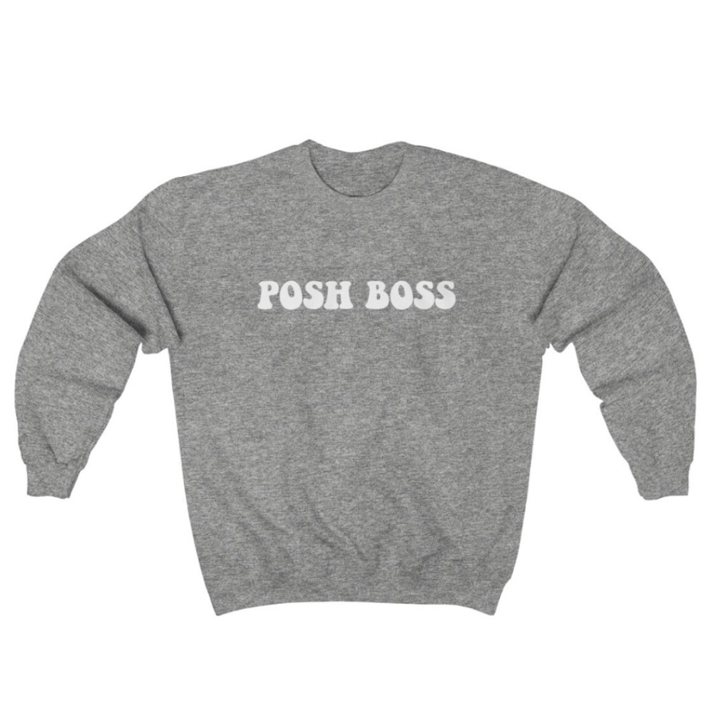 POSH BOSS Crewneck Gray Sweatshirt